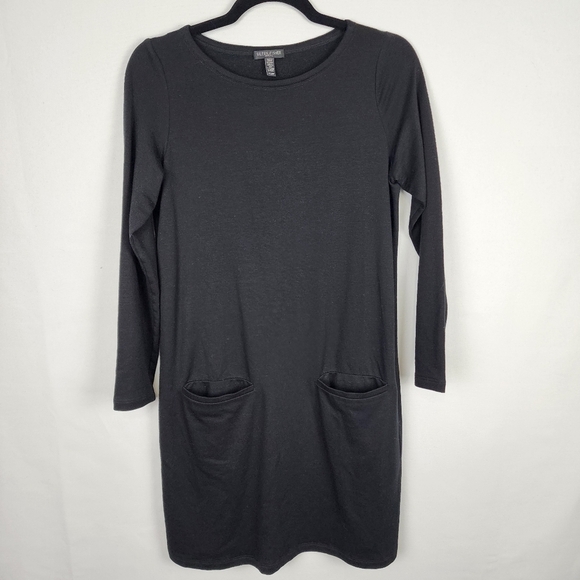 Eileen Fisher Long Sleeve Square Front Pocket Mini Dress SIZE SP - Picture 1 of 6